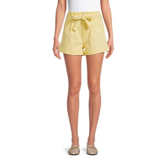 No Boundaries Junior's Yellow Paper Bag Shorts - Large - Picture 1 of 1